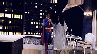 andy san dimas and zoe voss in a scene from superman xxx