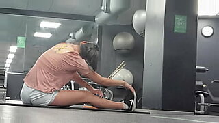 hot black girl double fucked by two men at the gym