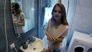 woman birthday present surprise ffm creampie